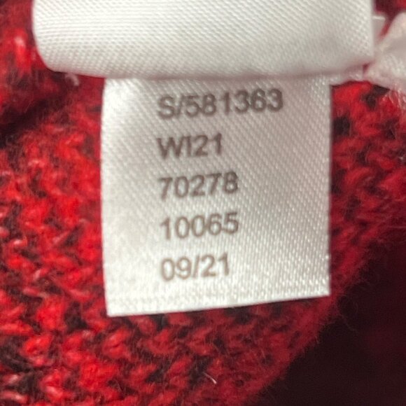 Loft Petites SP Red Black Buffalo Plaid Turtleneck Tunic Sweater Nylon/Acrylic - Picture 9 of 12